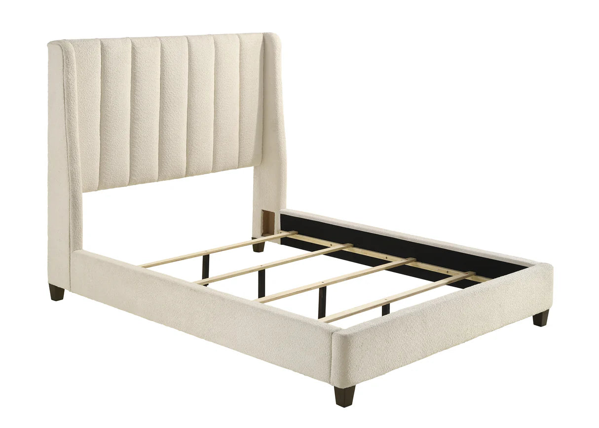 Agnes White Boucle Bed Frame