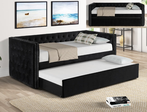 TRINA BLACK DAYBED ARM(L&R) +SLATS