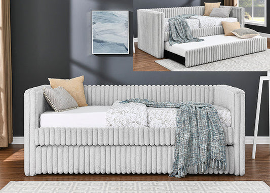 5339 Hailey Light Grey Daybed with Trundle