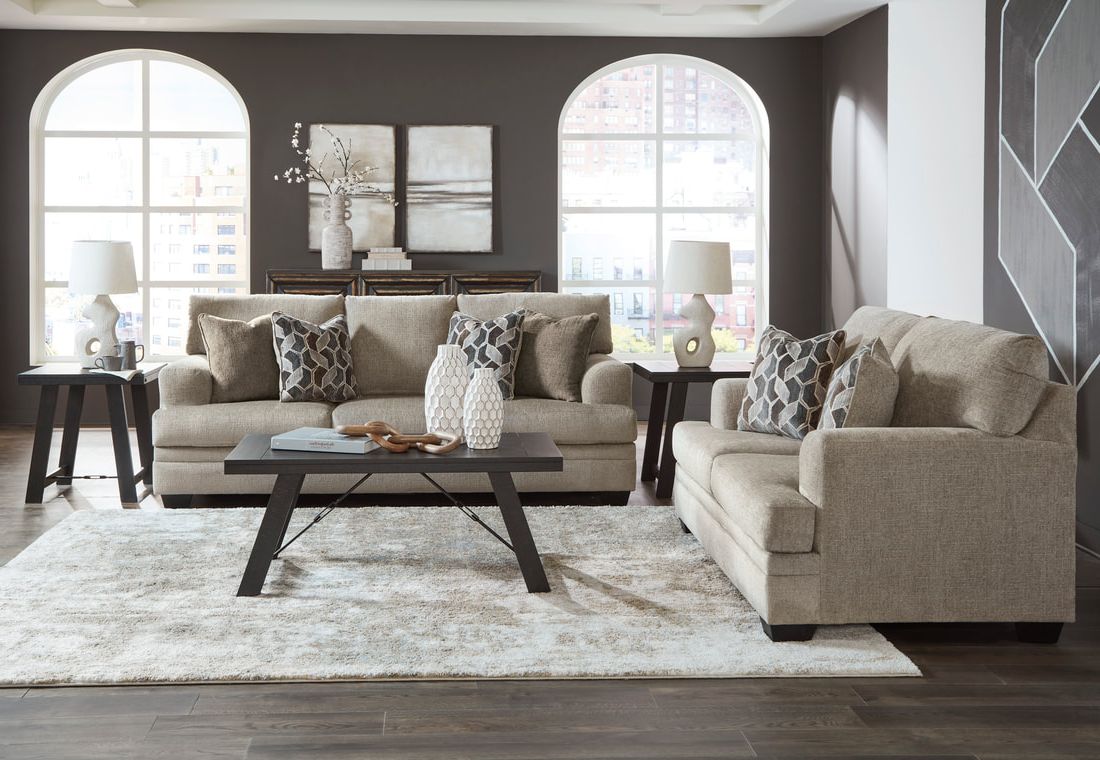 Ashley 595-04 Taupe Sofa & Loveseat Set