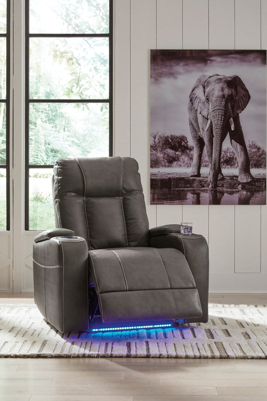 Ashley 6620513 Brown LED Power Recliner