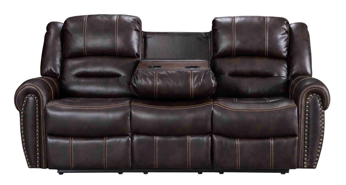 3pcs Lexington Brown Leather Gel Reclining Sofa Set