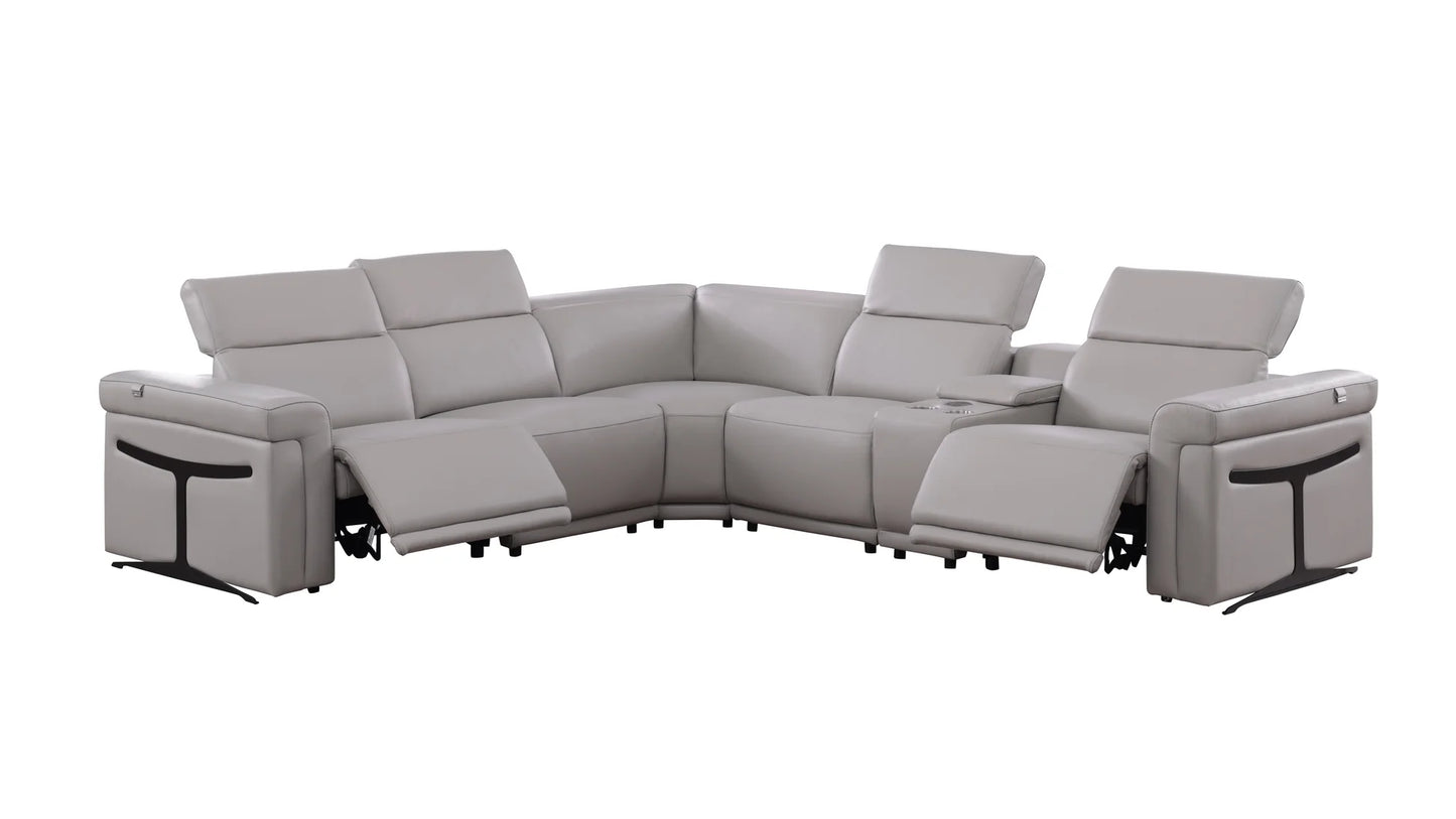 MI-1112-6pcs Lucca L.T. Grey Reclining Sectional