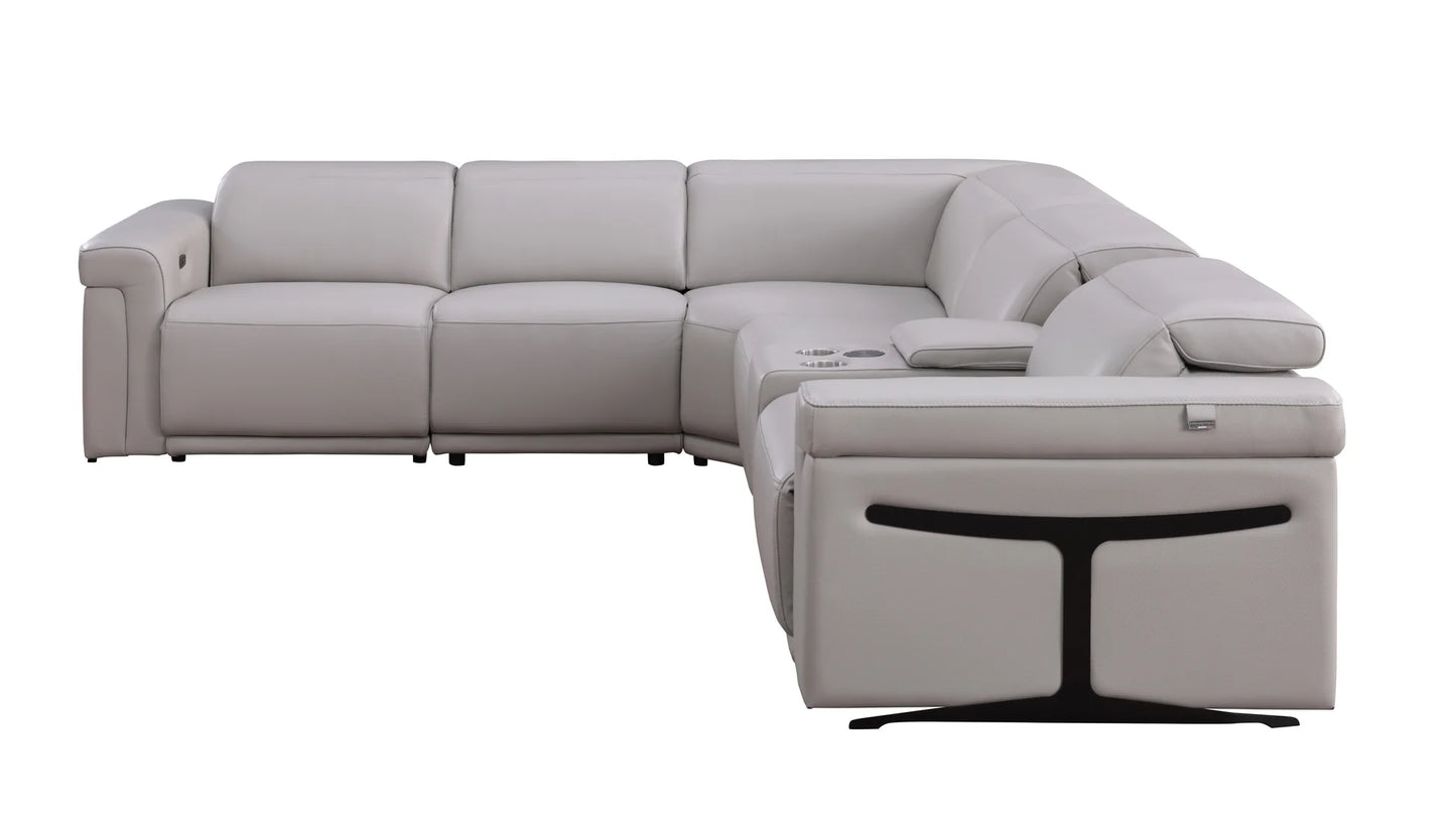 MI-1112-6pcs Lucca L.T. Grey Reclining Sectional