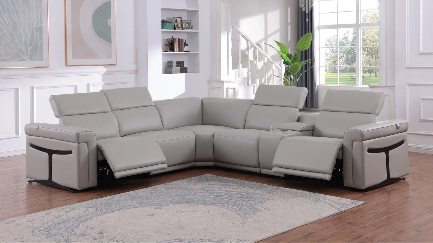 MI-1112-6pcs Lucca L.T. Grey Reclining Sectional