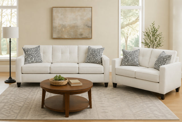 710 Cream Sofa & Loveseat Set