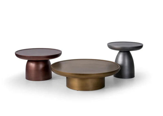 3pcs 719 Gold Bronze Silver Coffee Table Set
