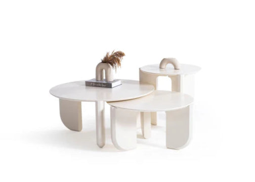 3pcs 720 Cream Coffee Table Set
