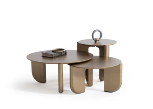 3pcs 720 Gold Coffee Table Set