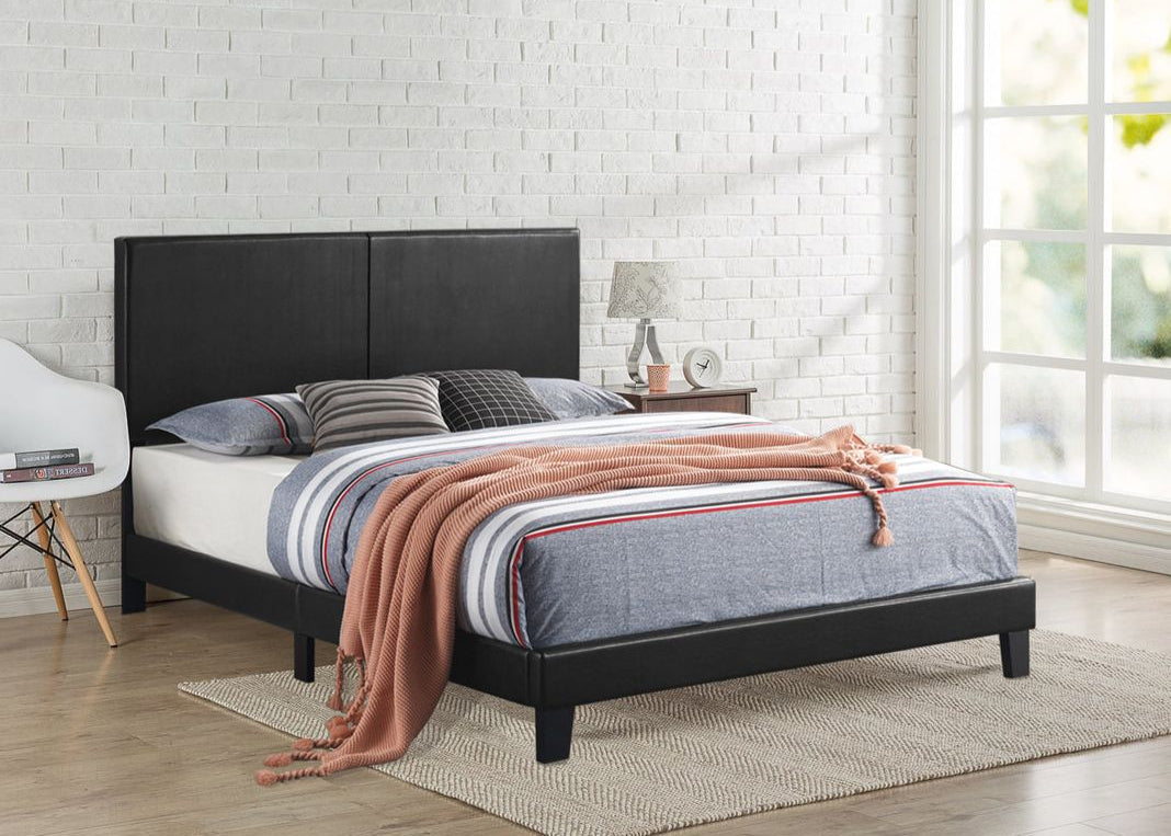 730PU Black Platform Bed Frame