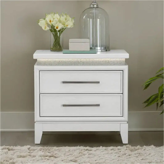 781 LED White Nightstand