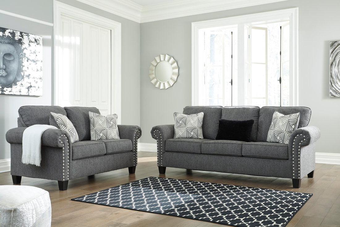 Ashley 787-01 Charcoal Sofa & Loveseat Set