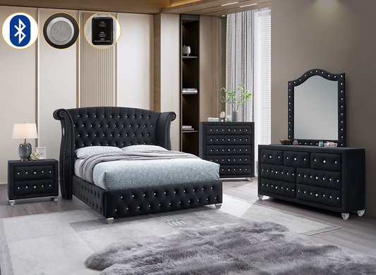 B2030 Divina Black Bedroom Set