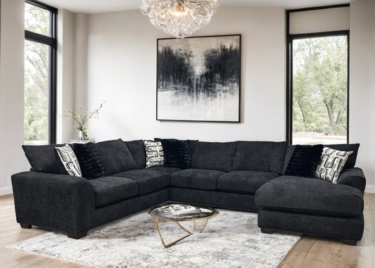 8600 Black Oversized Sectional