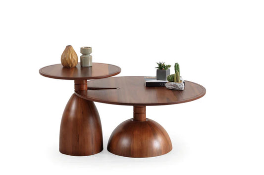 2pcs 873 Walnut Coffee Table Set