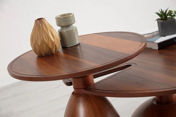 2pcs 873 Walnut Coffee Table Set