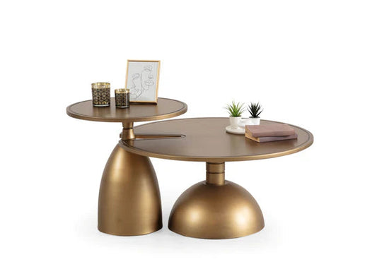 2pcs 873 Gold Coffee Table Set