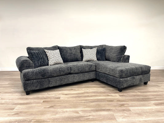 910 Charcoal Fabric Sectional
