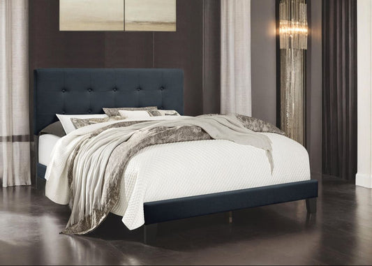 940 Charcoal Linen Platform Bed