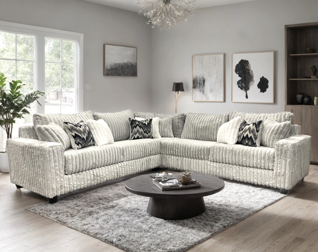 9600 - Gray Oversized Sectional