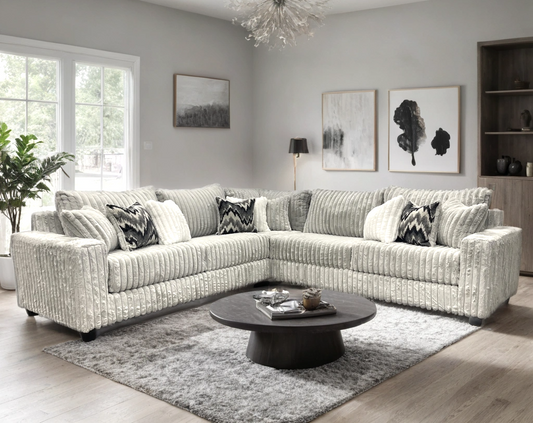 9600 - Gray Oversized Sectional