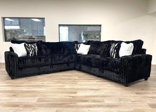 9600 Black Oversized Sectional