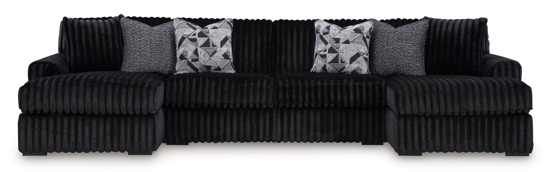 Ashley 981-03 Black 3PC Double Chaise Sectional