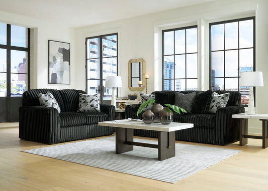 Ashley 981-03 Black Fabric Sofa & Loveseat