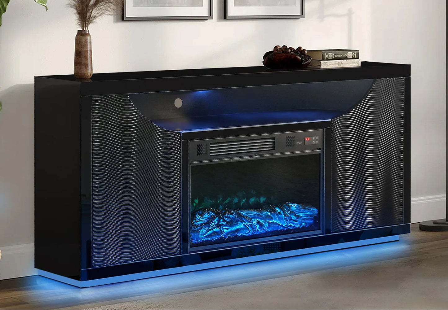 A-F07 Maya Black Tv Stand