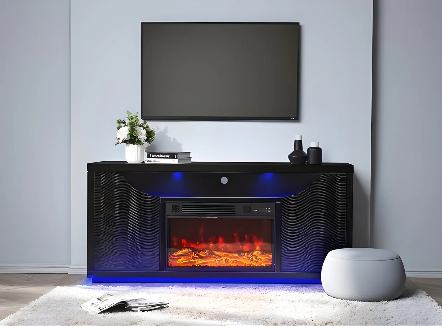 A-F07 Maya Black Tv Stand
