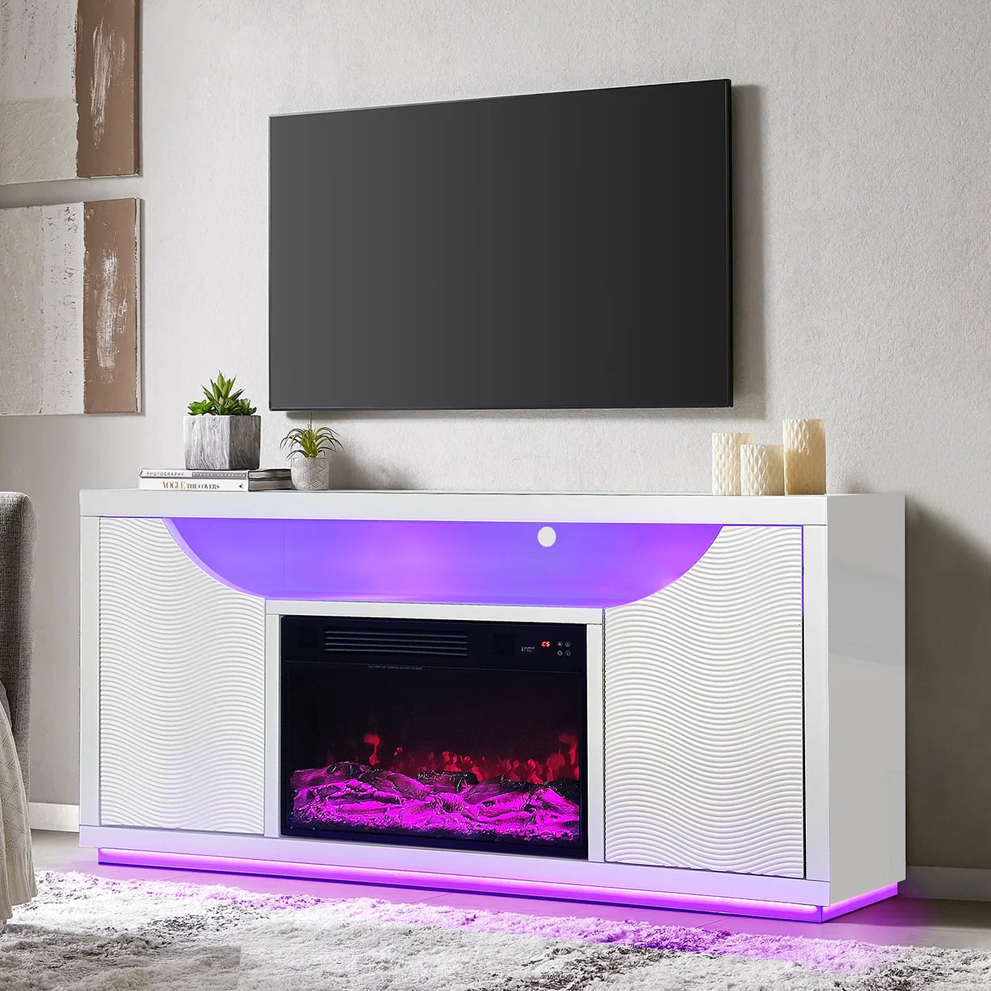 A-F07 Maya White Tv Stand
