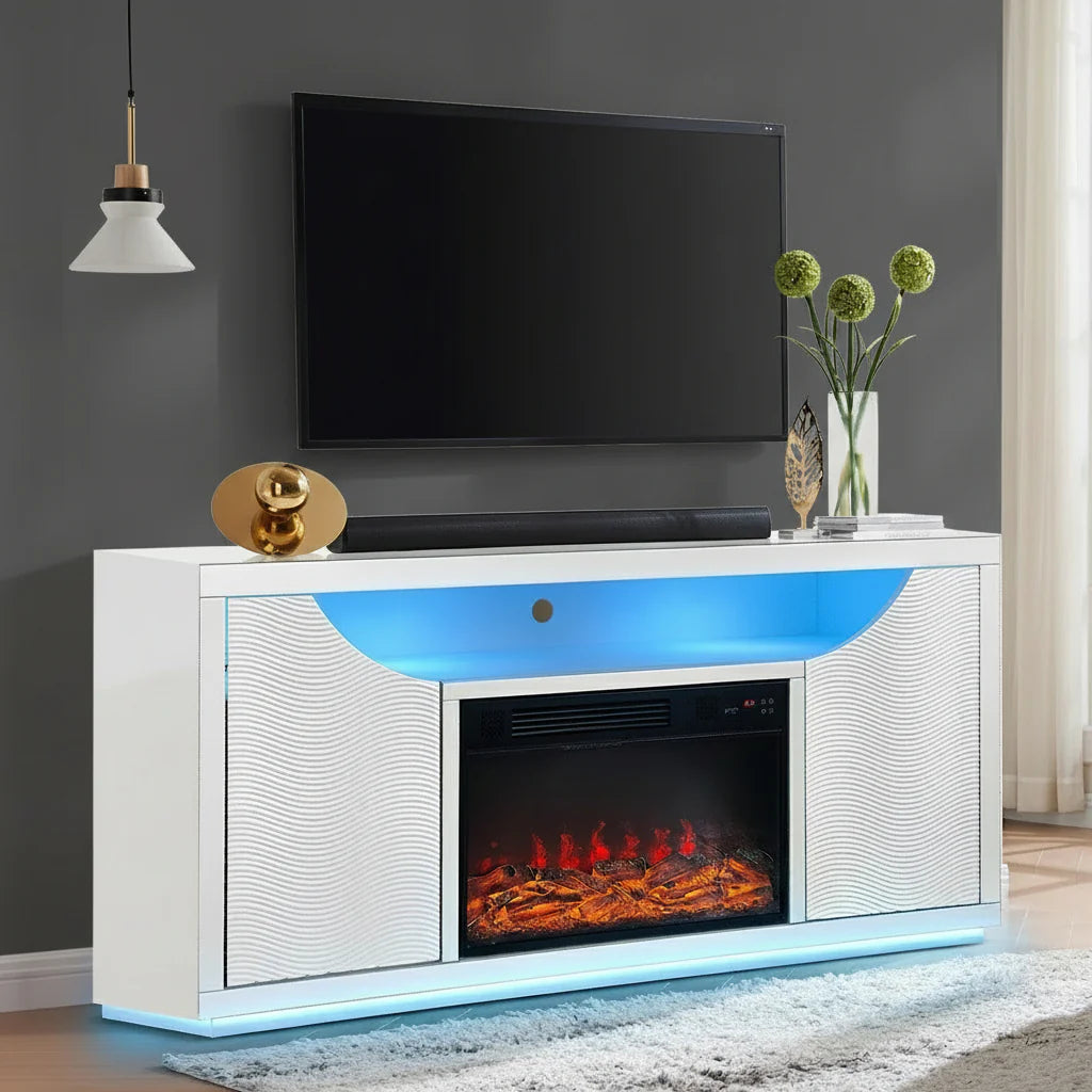 A-F07 Maya White Tv Stand