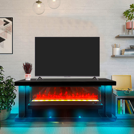 A88 Black TV Stand with Foreplace