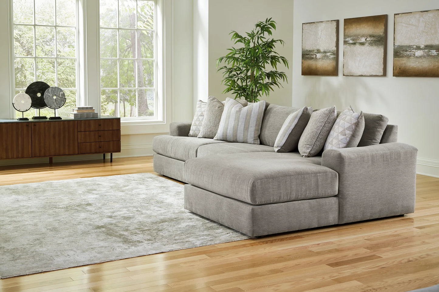AS58103 Avaliyah Ash Sectional With Ottoman