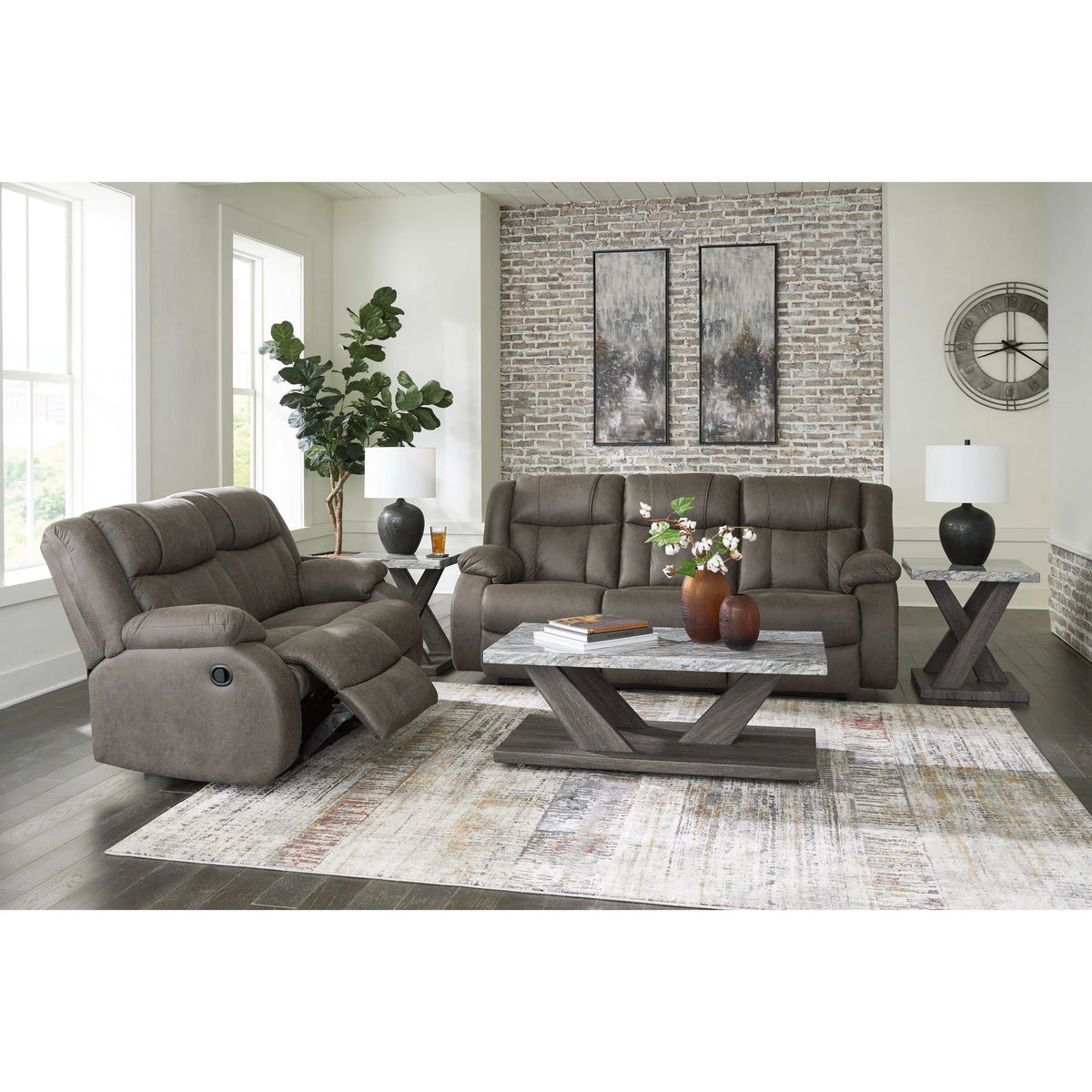 AS68804 First Base Reclining Sofa & Loveseat