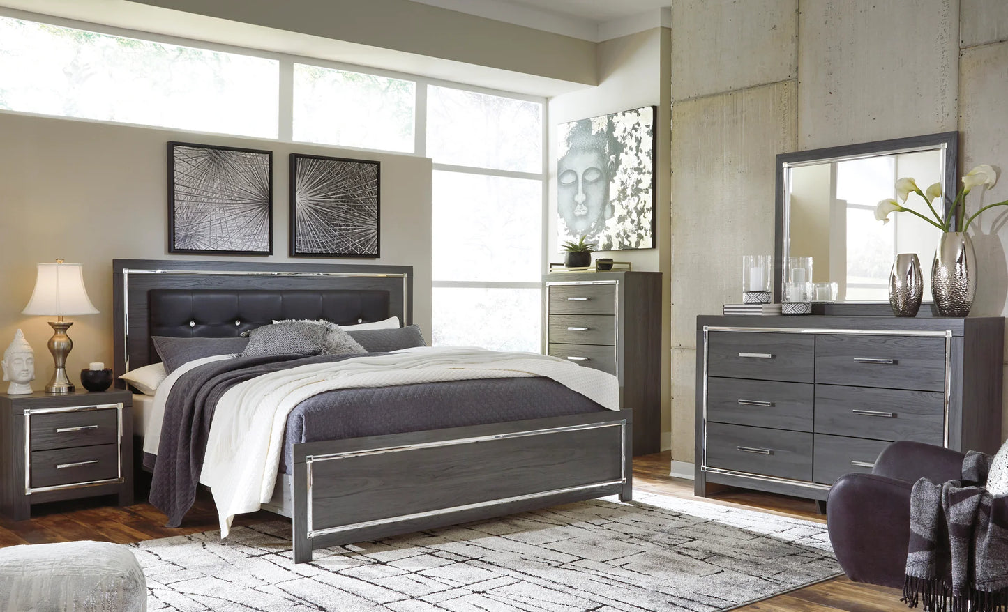 4pcs & 5pcs ASB214 Lodana UPH Bedroom Set