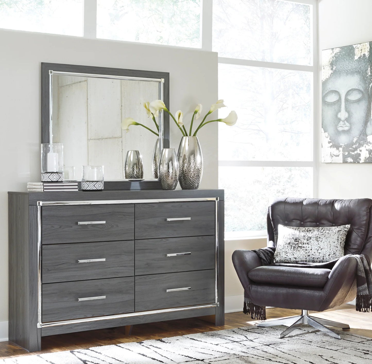 4pcs & 5pcs ASB214 Lodana UPH Bedroom Set