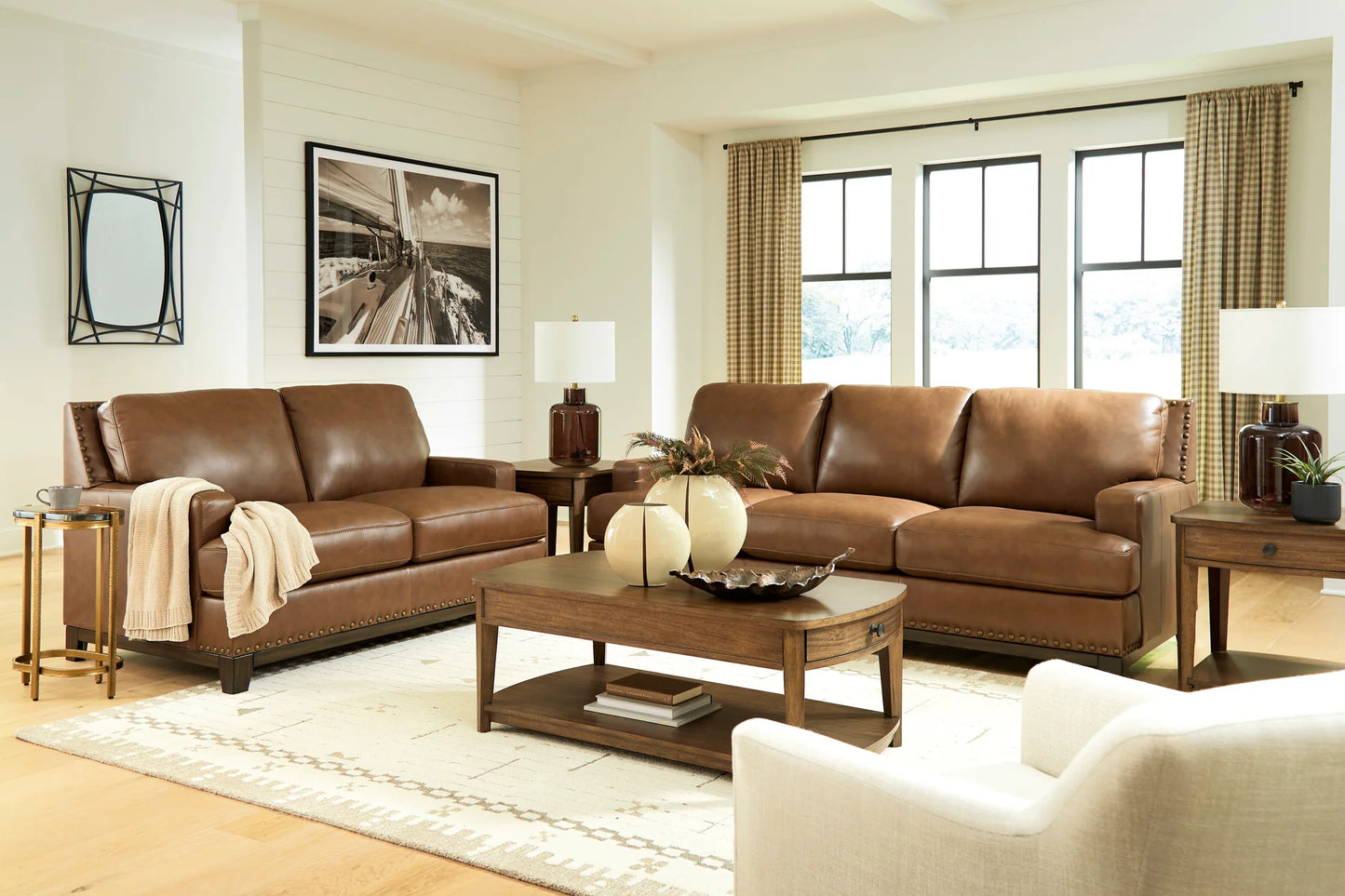 ASPC73109 Saonara Amber Sofa & Loveseat Set