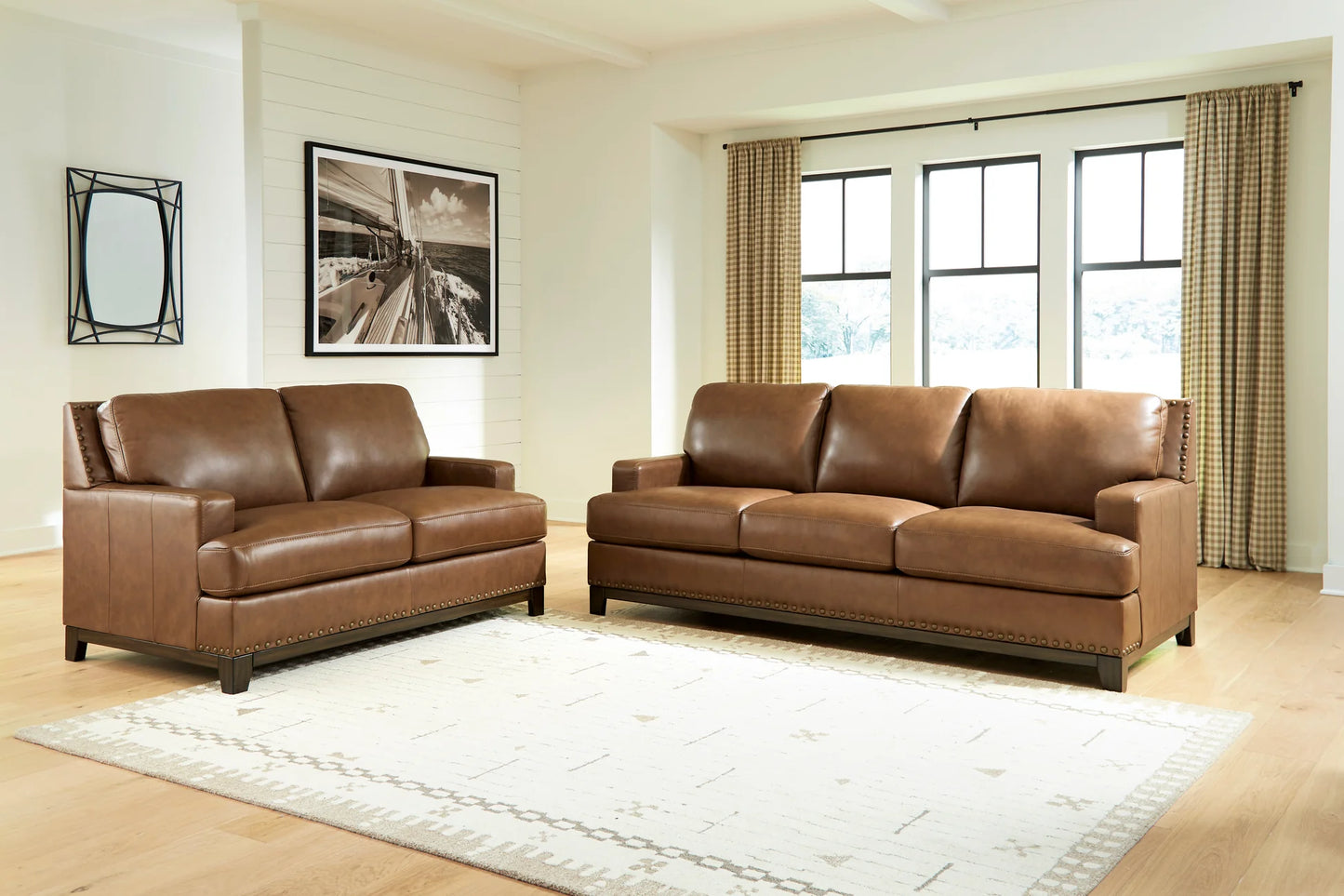 ASPC73109 Saonara Amber Sofa & Loveseat Set