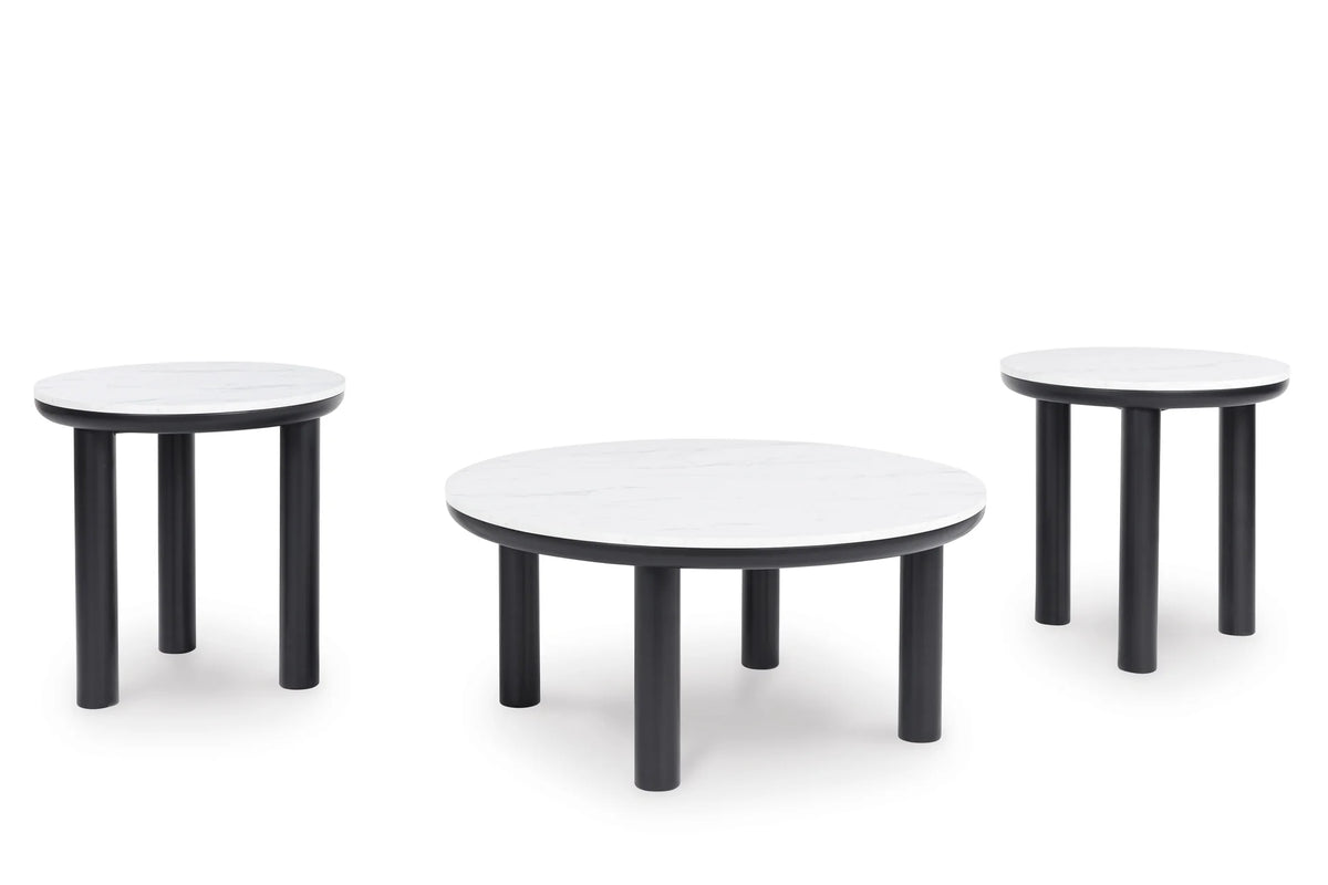 AST159-13 Xandrum Black/White Table Set