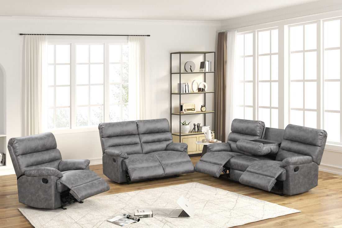 Albert31 Gray 3PC Reclining Sofa Set