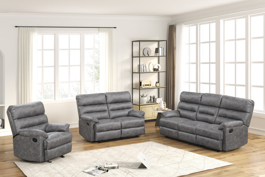 Albert31 Gray 3PC Reclining Sofa Set