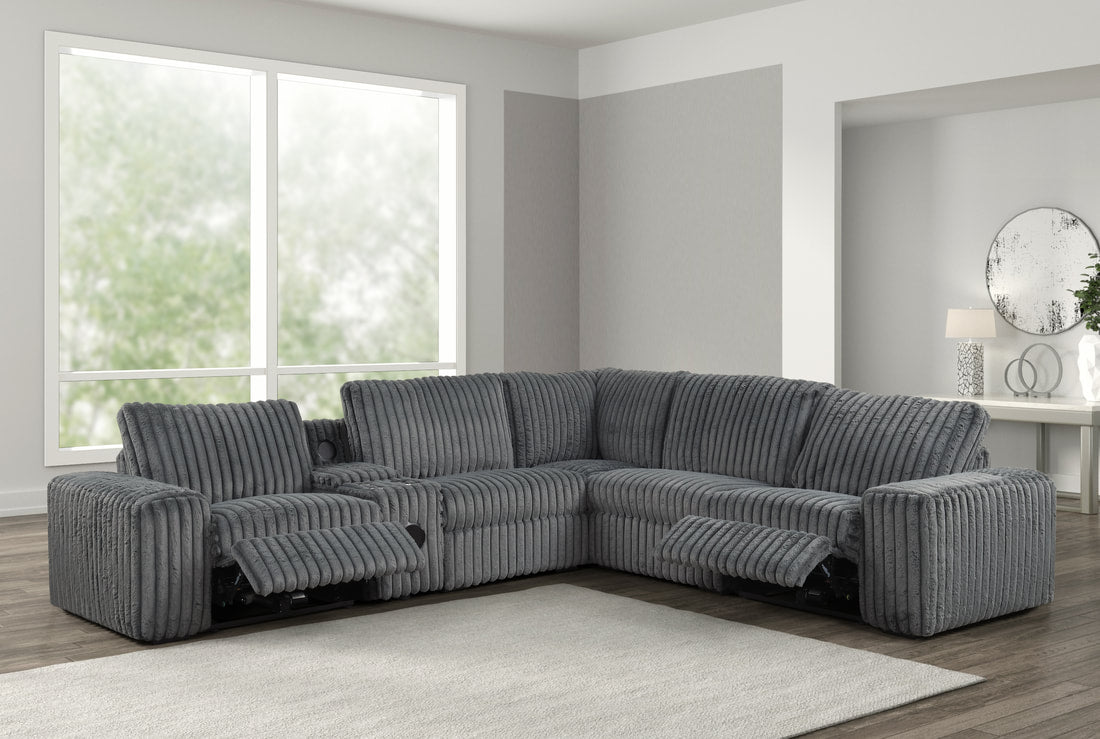 Amelia Charcoal Power Reclining Sectional