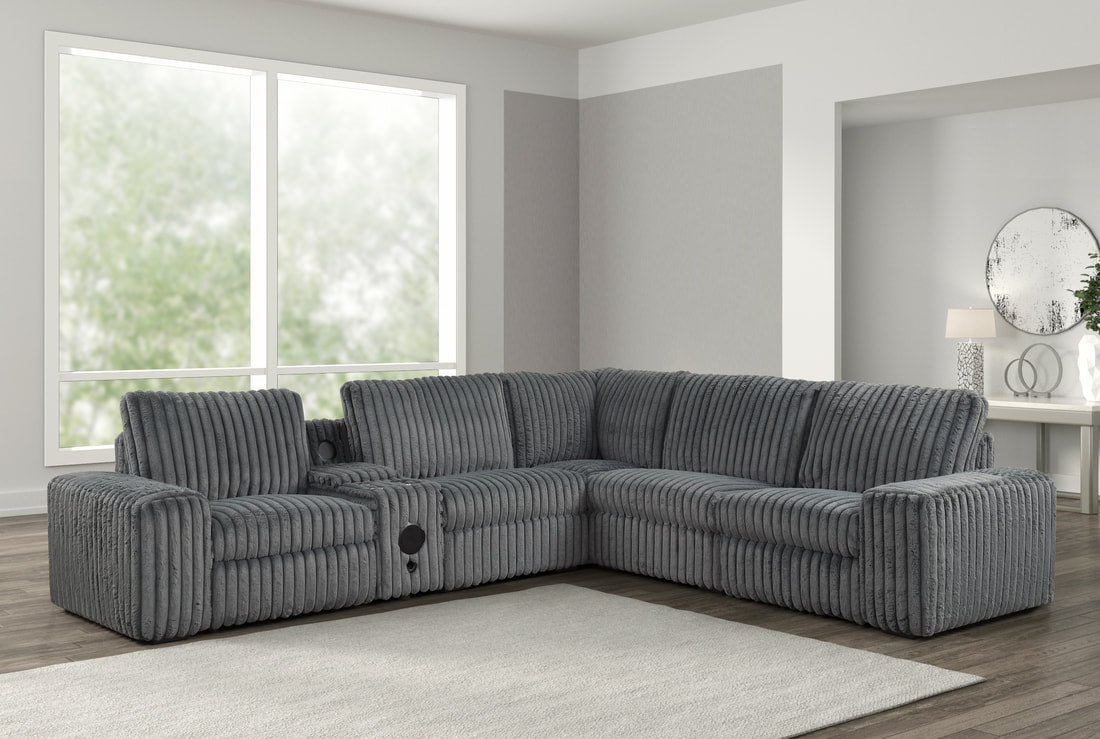 Amelia Charcoal Power Reclining Sectional