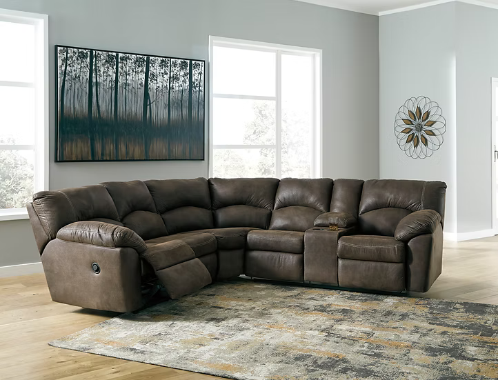 Ashley 27802 Tambo Brown Reclining Sectional