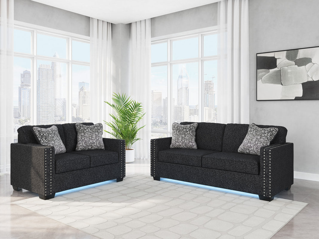 Ashley 289-04 Coal Sofa & Loveseat (LED Lights)