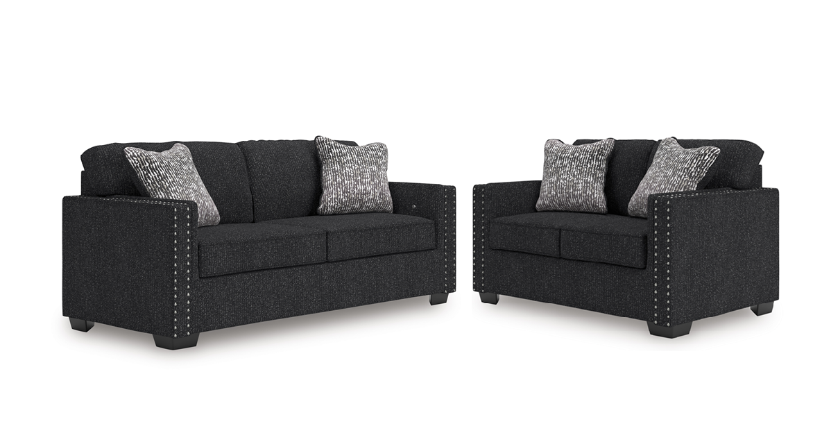 Ashley 289-04 Coal Sofa & Loveseat (LED Lights)