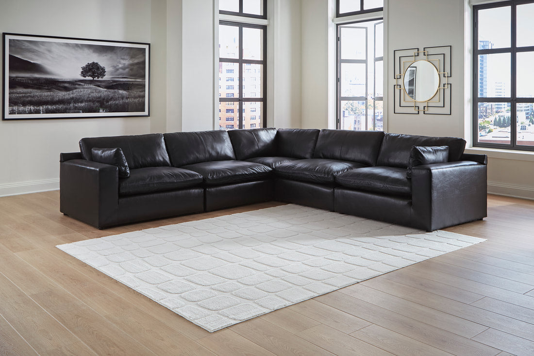 Ashley 309-02 - 5PC Genuine Leather Sectional Set