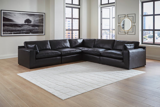 Ashley 309-02 - 5PC Genuine Leather Sectional Set