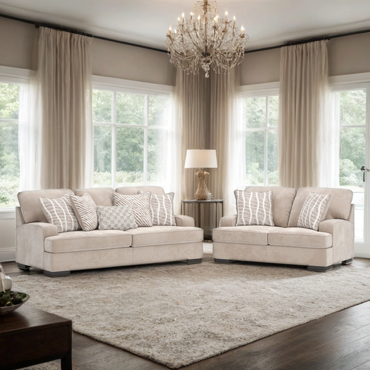 Ashley 599-02 Polyster Oversized Sofa & Loveseat